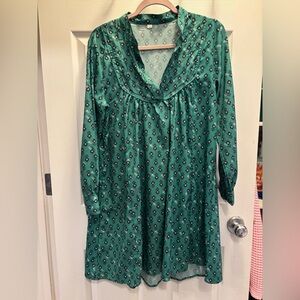 Green Patterned western style dress